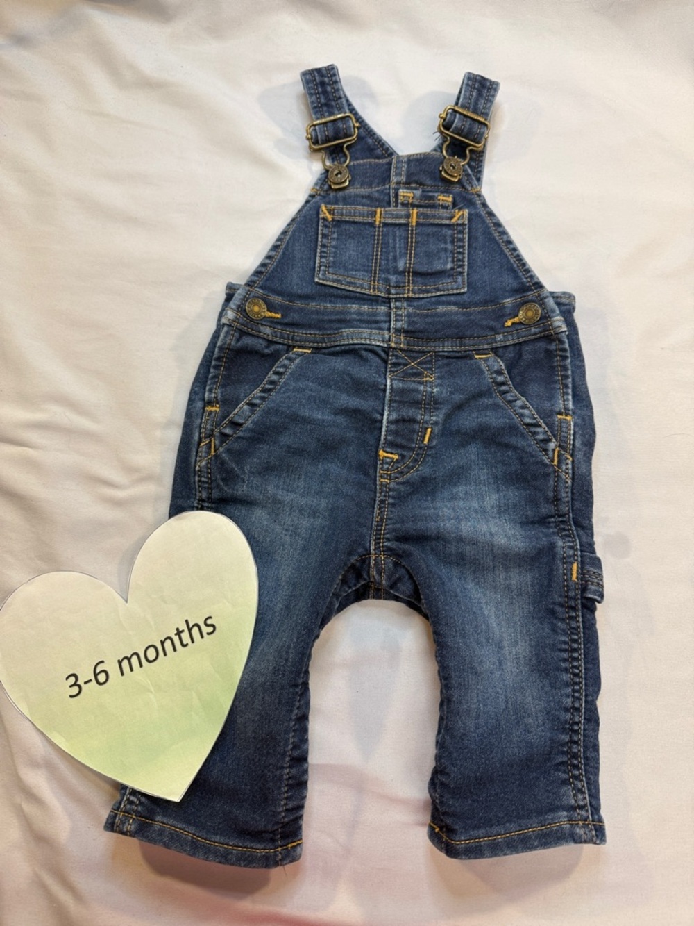 GAP Blue Denim Baby Overalls with Pocket